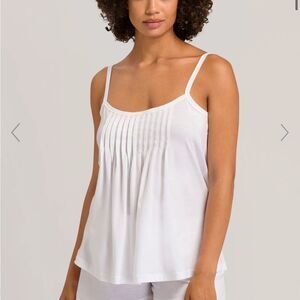 HANRO Juliet Pleated Cotton Pajama Top White Size XS